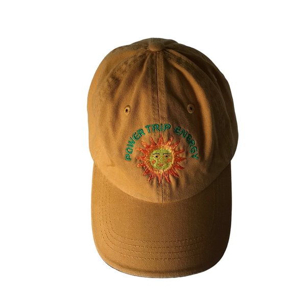 Power Trip Energy Orange Green Adjustable Cap Hat Lid Sunshine Vintage - Picture 2 of 8